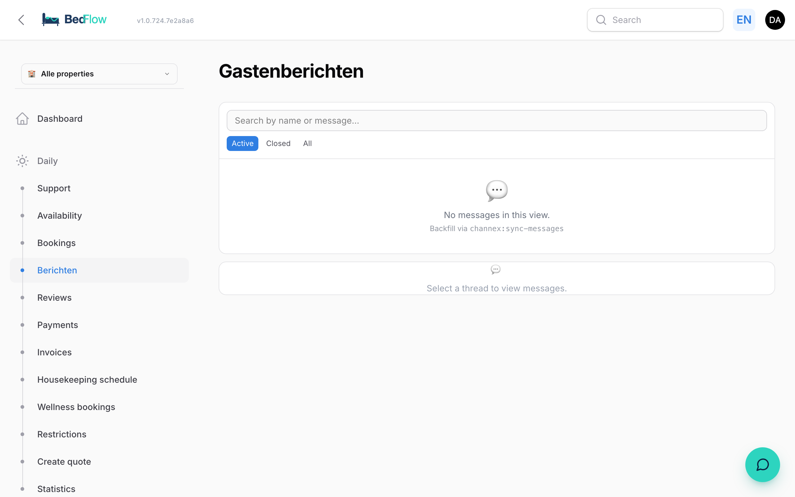 Guest inbox — Channex messages