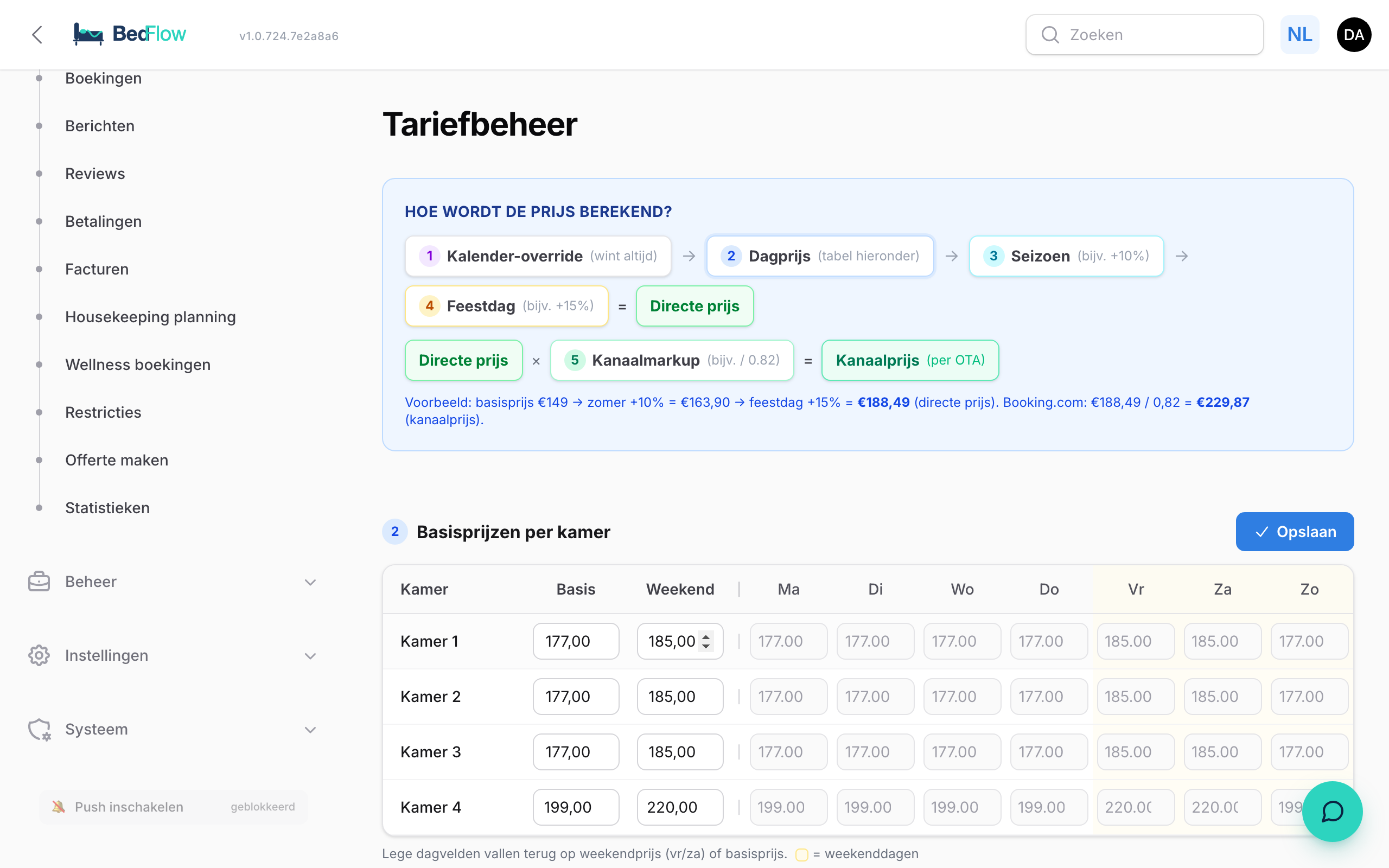 Tariefbeheer — de prijsengine